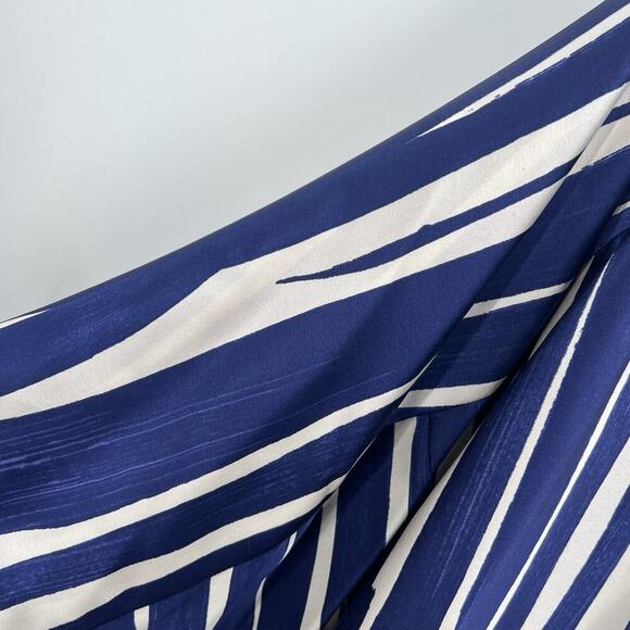 Vintage Handmade OOAK Blue White Silk Embellished V-Neck Kimono Tunic - Picture 5 of 7